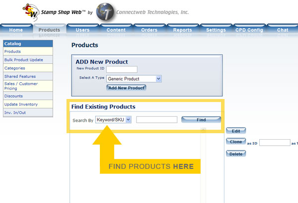 Find Existing Products